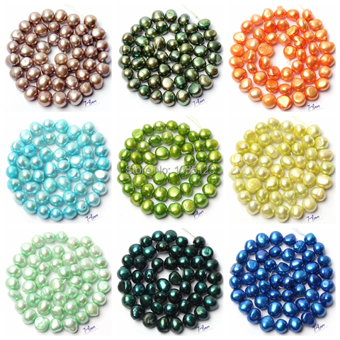 High Quality 7-9mm 25 Color Natural Freshwater Pearl Irregular Shape DIY Gems Loose Beads Strand 14