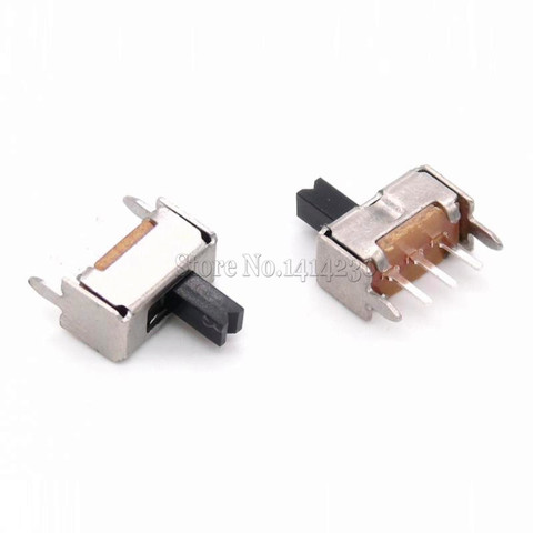 10Pcs 3 Pin PCB 2 Position 1P2T SPDT Miniature Slide Switch Side Knob SS12D07VG4 Handle high 4mm ► Photo 1/2
