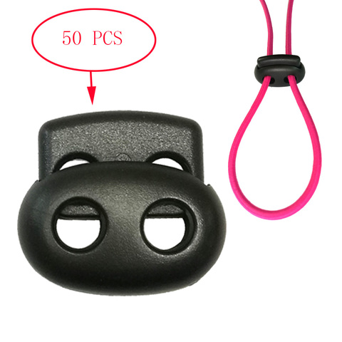 50/20PC 5mm Hole Spring Cord Locks Plastic Toggle Stopper Sliders Adjuster Fastener Clip For DIY bungee rope Drawstring Shoelace ► Photo 1/4