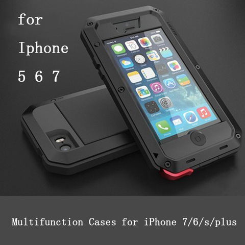 Full-Body Waterproof Metal Extreme Shockproof Military Heavy Duty Tempered Glass Cover Case Skin For IPhone 8 6 7 4.7