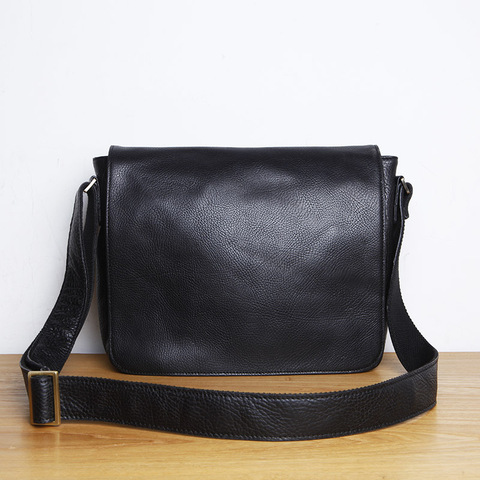 LANSPACE genuine leather men's  shoulder bag leisure handbag cow leather bag Japanese style ► Photo 1/5