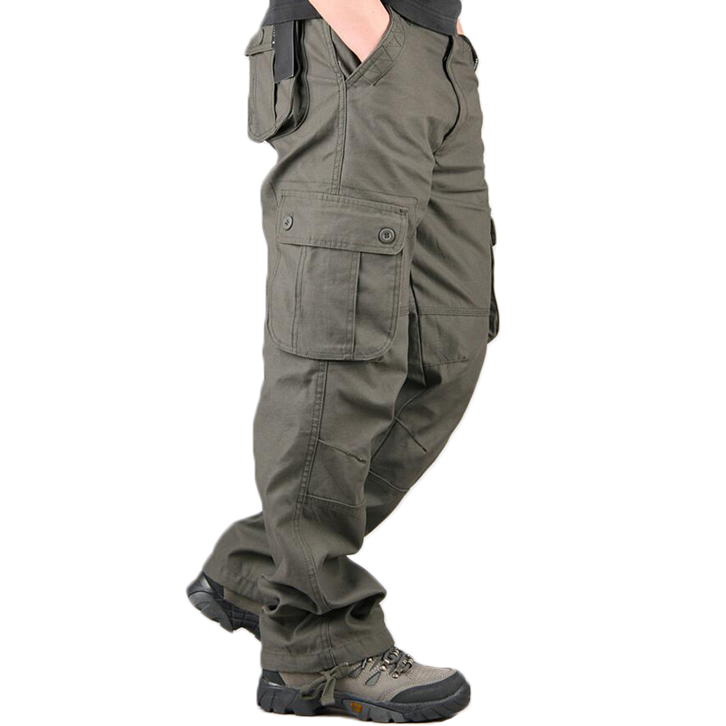Mens Loose Punk Harem Cargo Pocket Trousers Casual Baggy Pants Military Overalls 