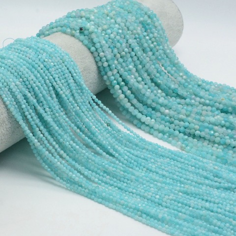 Natural Russian Amazonite Faceted Round Beads 2mm / 3mm / 4mm ► Photo 1/5