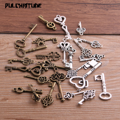  10pcs Vintage Metal Mixed Two color Small key Charms Pendants For Jewelry Making Diy Handmade Jewelry ► Photo 1/5