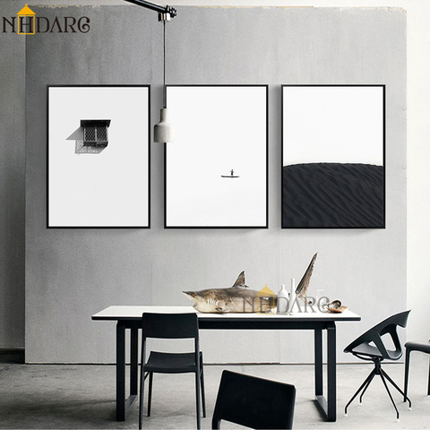 Modern Simple Black White Fashion Decorative Style Canvas Printing Painting Nordic Minimalist Home Decor Living Room Wall Art ► Photo 1/6