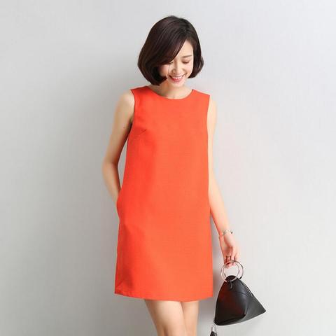 2022 Spring Autumn Summer Women Dress Seeveless loose Plus Size A-Line Dress Female Korean Version Casual Dress S370 ► Photo 1/1