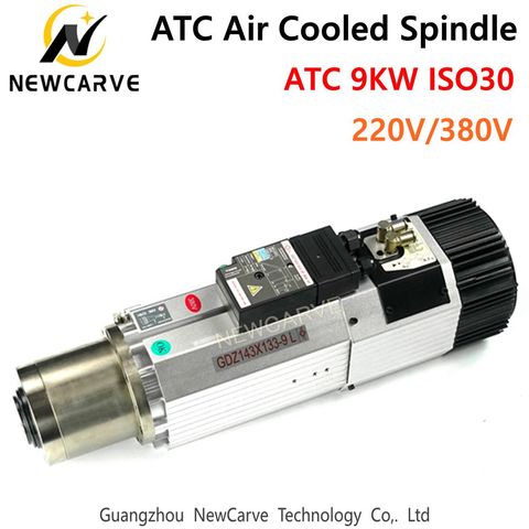 ATC Spindle Air Cooled 9KW Automatic Tool Changer Spindle Motor 220V 380V China ATC ISO30 For CNC Atc-spindle-motor NEWCARVE ► Photo 1/1