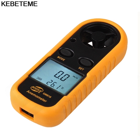 KEBETEME Anemometer Digital Hand-held Wind Speed Gauge Meter Thermo Anemometer Infrared Thermometer With LCD Backlight Display ► Photo 1/6