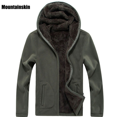 Mountainskin 7XL Winter Men's Jackets Thick Fleece Hooded Hoodies Men Sweatshirt Solid Casual Male Coats Brand Clothing SA116 ► Photo 1/6