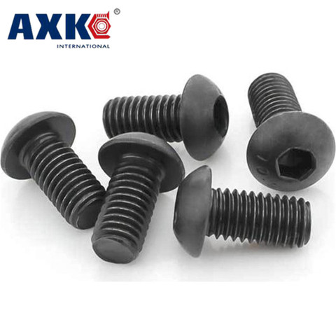 50PCS ISO7380 black button head screw M2 M2.5 M3 M4 M5 M6  M8 Hexagon Socket round head Screws Hex Socket Screw ► Photo 1/6