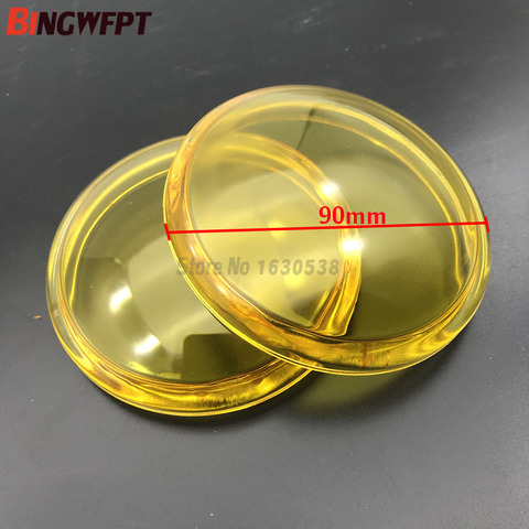 2pcs/lot Round Diameter 90mm Fog Light yellow Anti-fog Glass Tempered Glass For Mitsubishi L200 Outlander Pajero Colt Triton ASX ► Photo 1/6