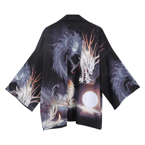 Japanese Kimono Men Bathrobe Print Dragon Sleepwear Big Size Man Long Sleeve Summer Robe 2022 Fashion Asian Harajuku Clothes ► Photo 1/6