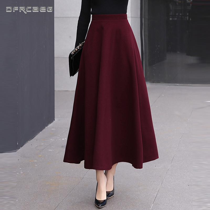 High Waist Woolen Skirts Womens Winter 2022 Fashion Streewear Wool