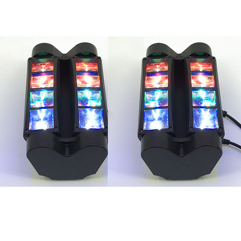 2pcs/lot 8x10W Mini Led Spider Light Sound Mode LED Moving Head Lights led Beam Stage Dj RGBW DMX512 disco lighting ► Photo 1/6