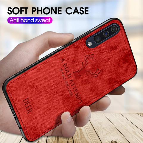 Cloth Deer Phone Case For Samsung Galaxy A70 A50 A30 S10 S10e S9 S8 Plus Soft Silicone Back Case For Samsun A 70 50 30 Shell ► Photo 1/6