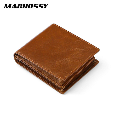 Vintage Oil Wax Handmade Real Skin Men Wallets Multi-Functional Cowhide Coin Purse Genuine Leather Card Holders Wallet For Man ► Photo 1/6