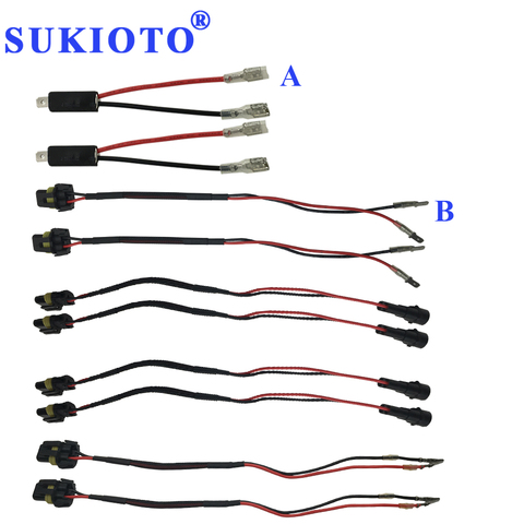 SUKIOTO 1 Pair H1 Power cable Connector wire Plug HID Xenon Ballast Input Power Cord Extension Cable Harness H7 9005 9006 H11 H8 ► Photo 1/1