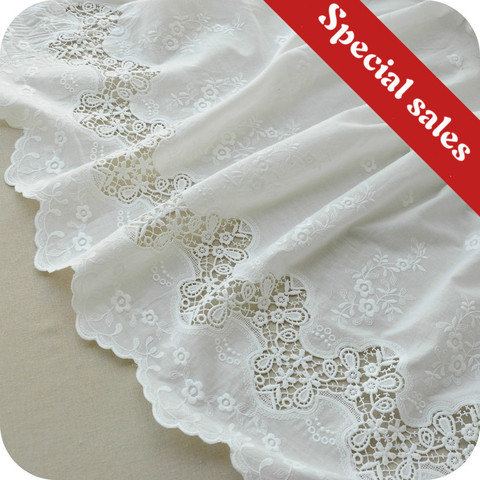 Exquisite Cotton Cloth Bilateral Embroidery Flower Lace Fabric 130cm Skirt Handmade Diy Clothes Accessories ► Photo 1/6