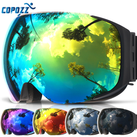 COPOZZ brand ski goggles replaceable magnetic lenses UV400 anti-fog snow ski mask skiing men women snowboard goggles GOG-2181 ► Photo 1/6