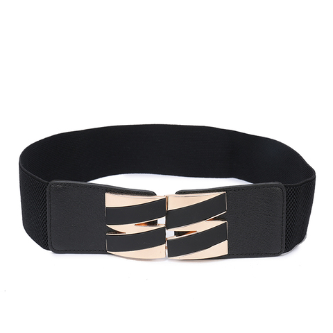 Leather Elastic Wide Belt for Women Stretch Thick Waist Belt for Dress Adornment For women Waistband ► Photo 1/6