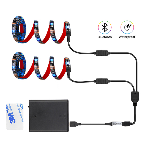 Coolo DC 5V USB LED Strip 5050 Waterproof RGB LED Light 1M / 2M / 2 x 50cm APP Bluetooth Control for TV, skateboard, bicycle ► Photo 1/6