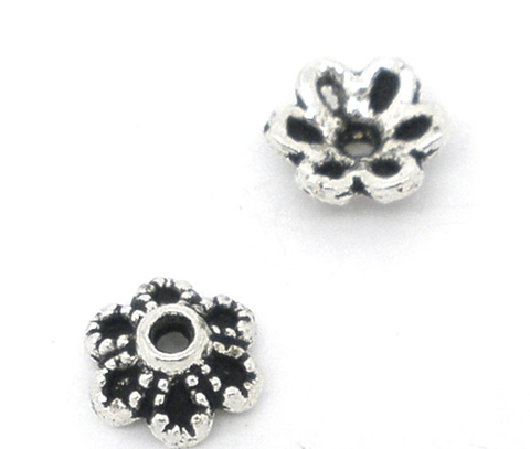 DoreenBeads 300 Silver Color Flower Bead Caps 6x2.8mm Findings (B07945), yiwu ► Photo 1/3