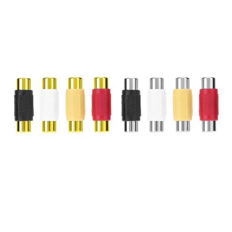 4Pcs/lot RCA Female to RCA Female Audio Video Cable Jack Plug Connector Adapter RCA F/F Extender Converter ► Photo 1/6