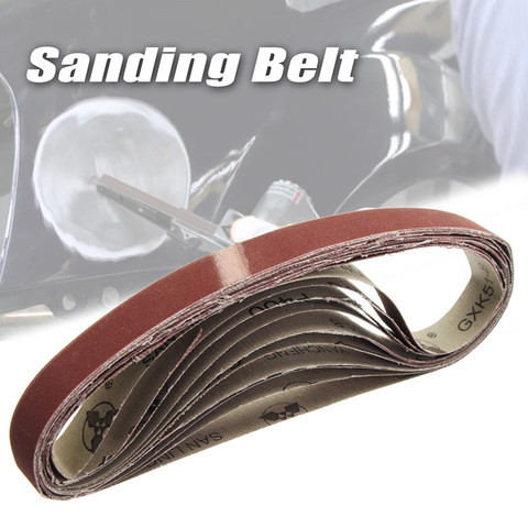 10Pcs/Set 452mmx15mm Sanding Belt 60-600 Grit for M10 Sander Adapter Polishing Machine Abrasive Tools Assortment Kit ► Photo 1/6