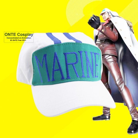 One piece Cosplay Costumes Hat Navy Admiral Akainu Sakazuki MARINE Words White hat Baseball Red Dog Cap ► Photo 1/6