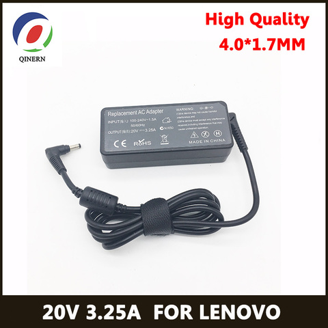 QINERN EU 20V 3.25A 65W 4.0*1.7mm AC Laptop Charger For Lenovo IdeaPad100-15 B50-10 YOGA 510-14 Notebook Charger Power Adapter ► Photo 1/6