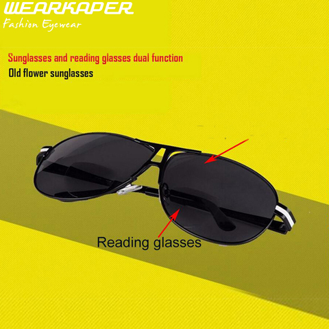 JN IMPRESSION Bifocal Reading Glasses Male Driving Goggles Sunglasses Presbyopic Eyeglasses Diopter 1 1.5 2 2.5 3 3.5 ► Photo 1/6