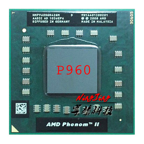 AMD Phenom II Quad-Core Mobile P960 1.8 GHz Quad-Core Quad-Thread CPU Processor HMP960SGR42GM Socket S1 ► Photo 1/1