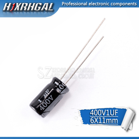 50PCS Higt quality 400V1UF 6*11mm 1UF 400V 6*11 Electrolytic capacitor hjxrhgal ► Photo 1/1