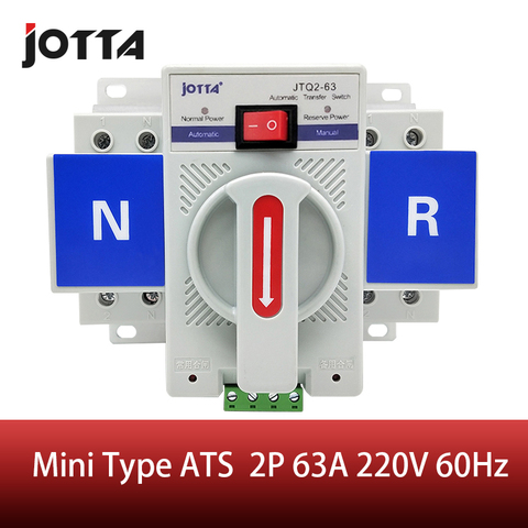 2P 63A 230V MCB type white color  Dual Power Automatic transfer switch ATS Rated voltage 220V /380V Rated frequency 50/60Hz ► Photo 1/6