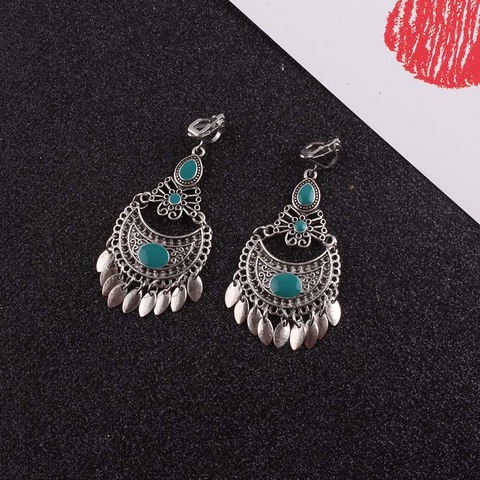 JIOFREE 5 color tassel Vintage Clip on Earrings Without Piercing For Women Ethnic Jewelry wholesale ► Photo 1/6