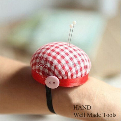 Red Check Wrist Pin Cushion, 60mmW, Tailor, Students AA7742 ► Photo 1/1