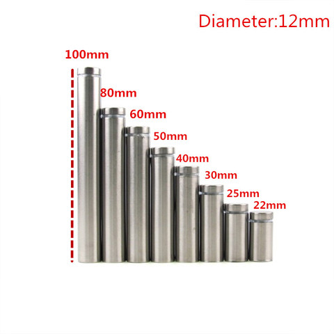10 pcs Glass Fasteners Diameter 12mm Stainless Steel Acrylic Advertisement Standoffs Pin Nails Billboard Fixing Screws Hardware ► Photo 1/6