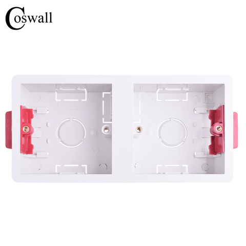Coswall 86 Type 2 Gang Dry Lining Box For Gypsum Board Plasterboad Drywall 35mm Depth Wall Switch BOX Wall Socket Cassette ► Photo 1/6