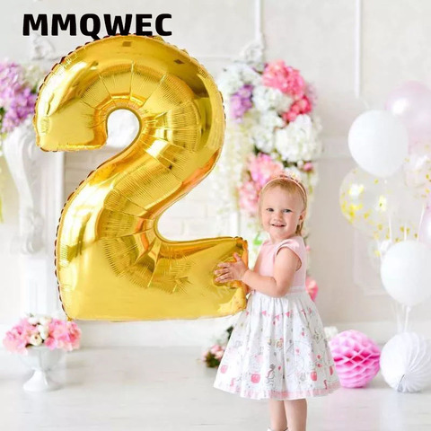 1PCS 40inch gold silver number foil balloons 0 1 2 3 digit helium baloon my 1st 30th birthday party supplies Anniversary decor ► Photo 1/6