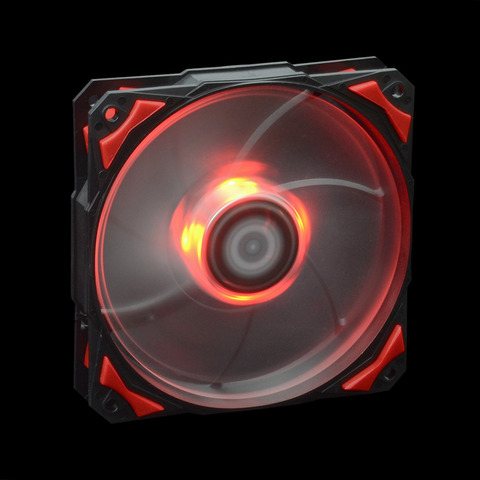 ID-COOLING PL12025, Red LED 120mm 4Pin PWM Fan With De-vibration Rubber,2200RPM,71CFM,Low Noise&Big Airflow PC Case Cooler-Fan ► Photo 1/6
