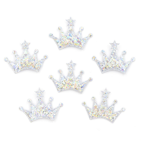 100Pcs 18*25mm Colorful Silver Crown Cloth Applique for Craft/Wedding/Clothing Decor Patch Scrapbooking DIY Card Accessories F11 ► Photo 1/4
