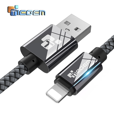 TIEGEM USB Cable for iPhone 7 6 6s 5 2a Fast Charging USB Data Cable for iPhone 8 X iPad iPod Mobile Phone Cables Wire 1m 2m 3m ► Photo 1/6