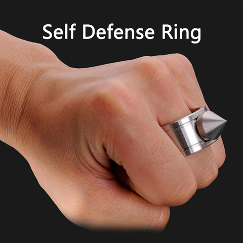 Outdoor Stainless Steel Self defense Ring Supplie Self-defense Product Weapons Ring Survival Tool Pocket Women Protect ► Photo 1/5