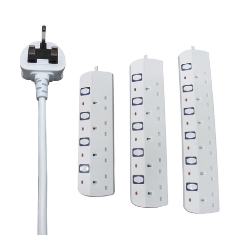 250V 13A UK Extension Socket Overload Plug 4 5 6 Outlet Power Strip With 3M Cord Individual Switch Power Socket  ► Photo 1/1