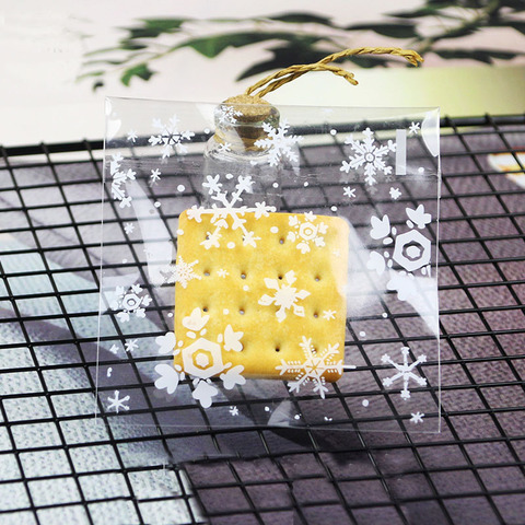 100pcs Plastic Transparent Bag Cellophane Snowflake Candy Cookie Gift Bag DIY Self Adhesive Pouch for Wedding Birthday Party ► Photo 1/6