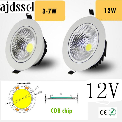 LED Downlight  Super Bright Recessed LED SPOT Dimmable COB 3W 5W 7W 12W LED Spot light LED decoration Ceiling Lamp AC/DC 12V ► Photo 1/6