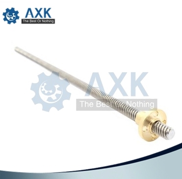 304 stainless steel T12 *300 mm (1PCS)  length trapezoidal spindle screw and brass nut ► Photo 1/1