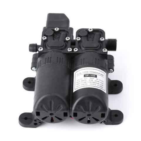 Dual Core Power Water Pump DC 12V Auto High Pressure Diaphragm Water Pump For Boat Caravan Marine Motor Pump ► Photo 1/1