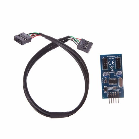 PC Case Internal 9 Pin USB 2.0 To Dual 9 Pin PCB Double Chipset Enhanced Cable ► Photo 1/6
