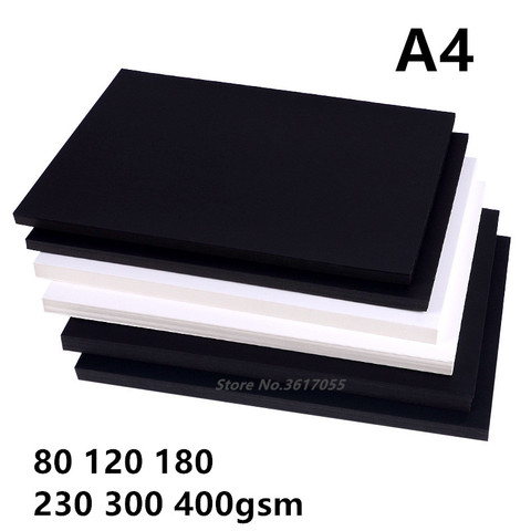 New 80-400gsm High Quality A4 Black White Kraft Paper DIY Handmake Card Making Craft Paper Thick Paperboard Cardboard ► Photo 1/5